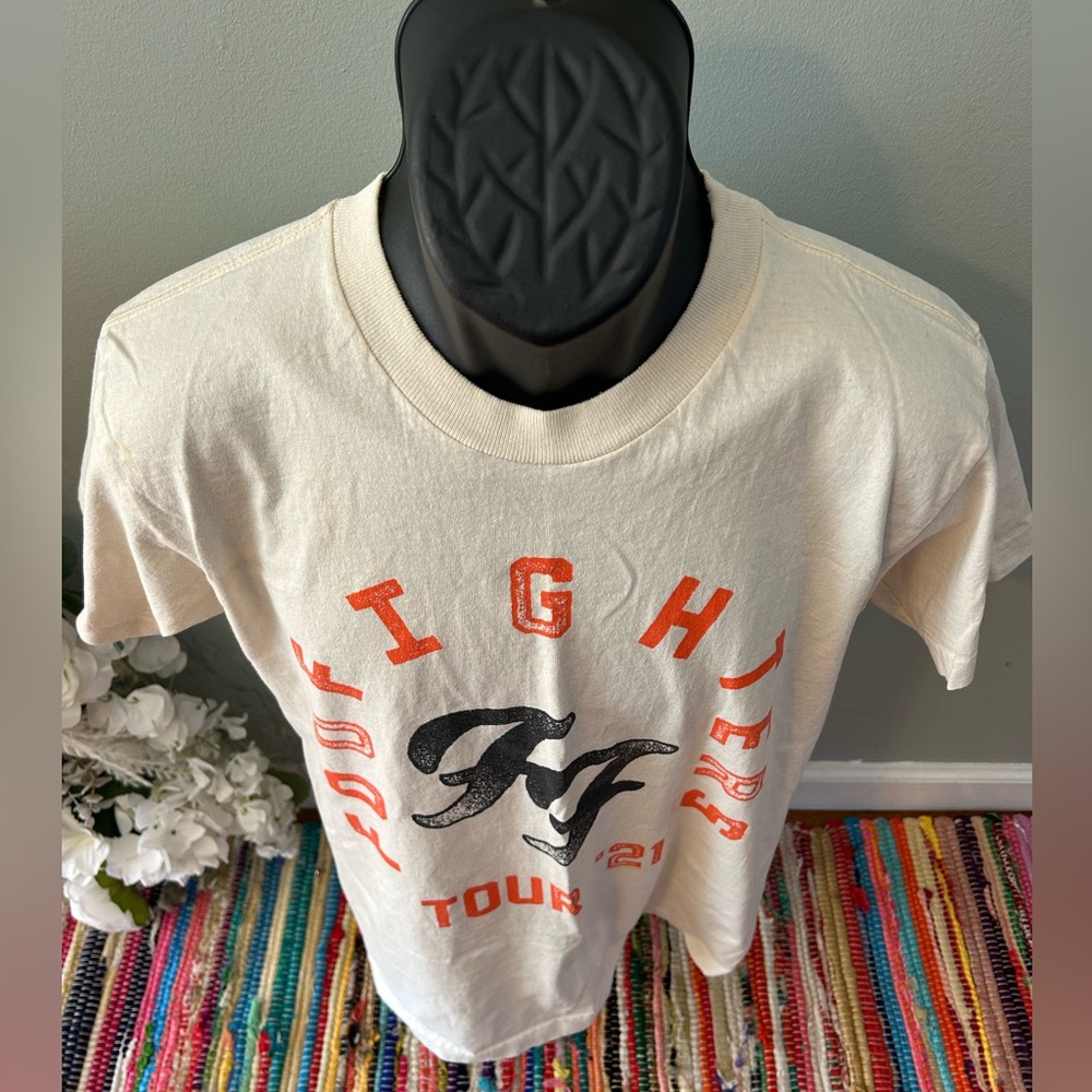 Foo Fighters 2021 Tour Shirt Band Tee Concert Off White Medium - Picture 3 of 8